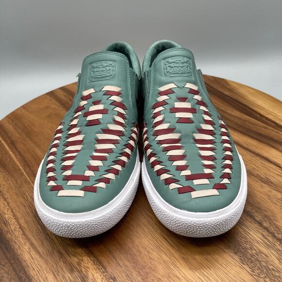 Nike SB Zoom Air Stefen Janoski Shoes Mens 10 Crafted Green Red Woven Slip On - Picture 2 of 8